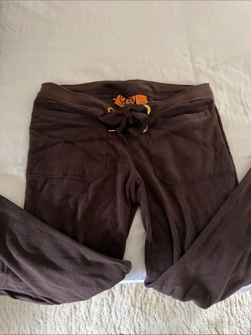 Tory Burch Kids Dark Brown Drawstring Joggers